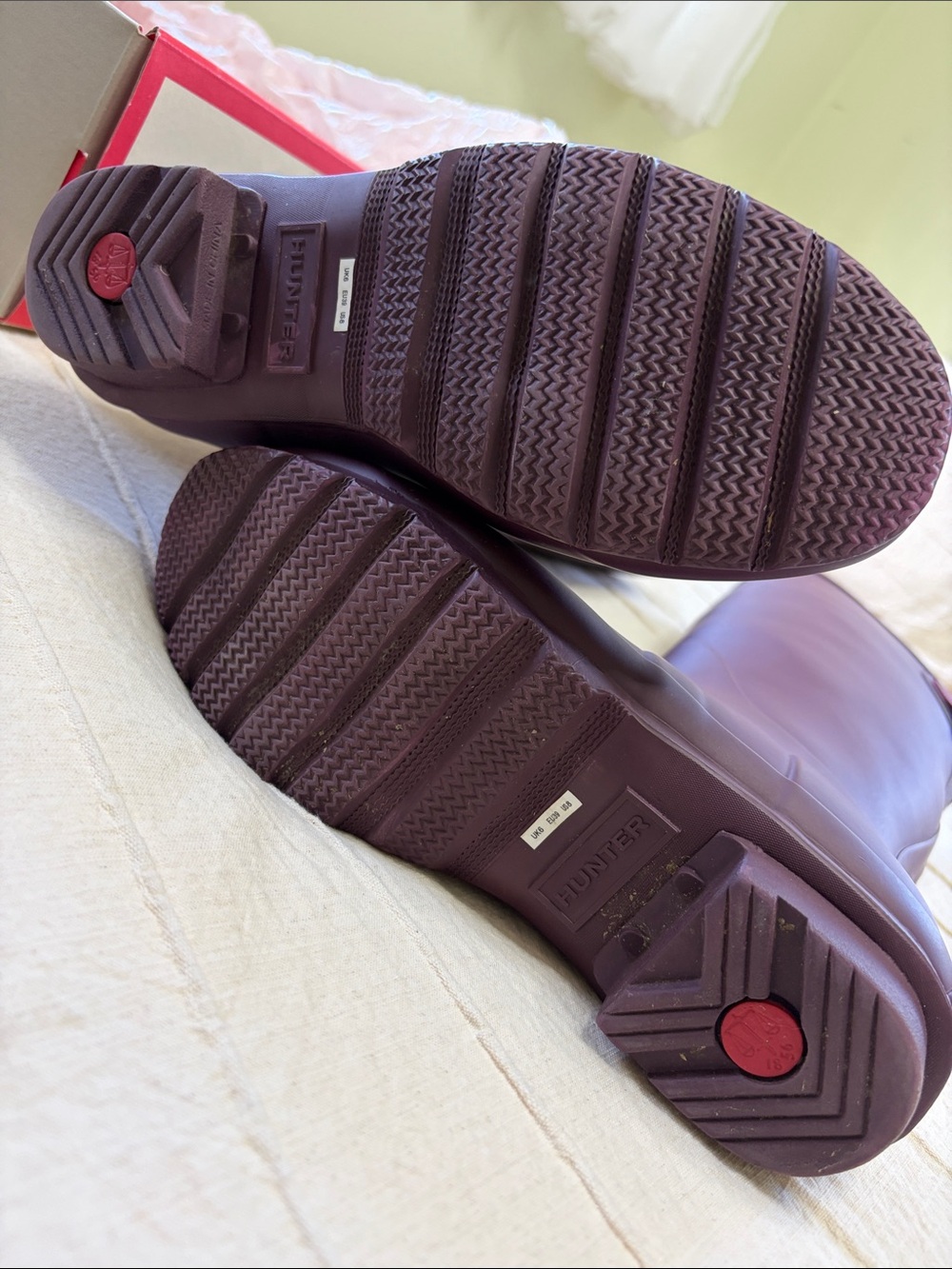 Hunter Original Back Adjustable Rain Boots- Chestnut Crust/Hayes Burgundy - Picture 7 of 17